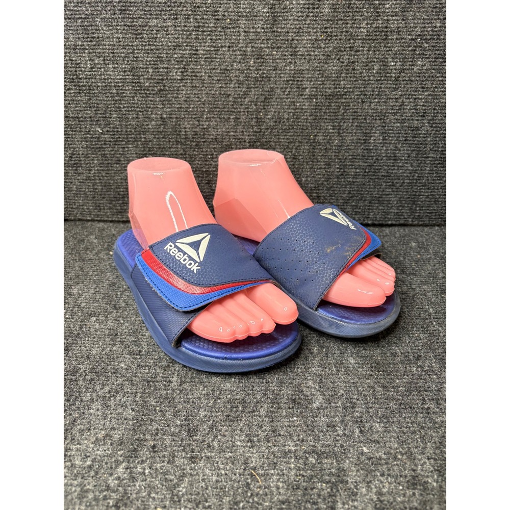 Reebok Kids Navy Blue Red Athletic Slide Sandals Size 3 FFC0142199